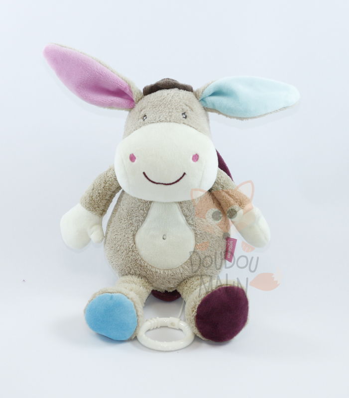  monkey donkey musical box beige pink blue 